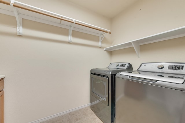 505 Glacier St, Desoto, TX 75115 - laundry area featuring washer and clothes dryer and baseboards