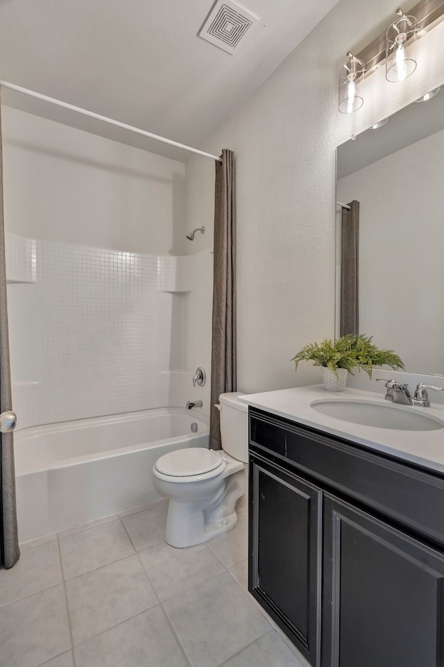 529 Mesa View Trl, Fort Worth, TX 76131 - full bath featuring vanity, shower / bath combo with shower curtain, and tile patterned flooring
