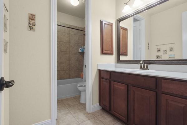 1165 Breakwater Dr, Frisco, TX 75036 - full bath featuring vanity, tile patterned flooring, and shower / bathtub combination