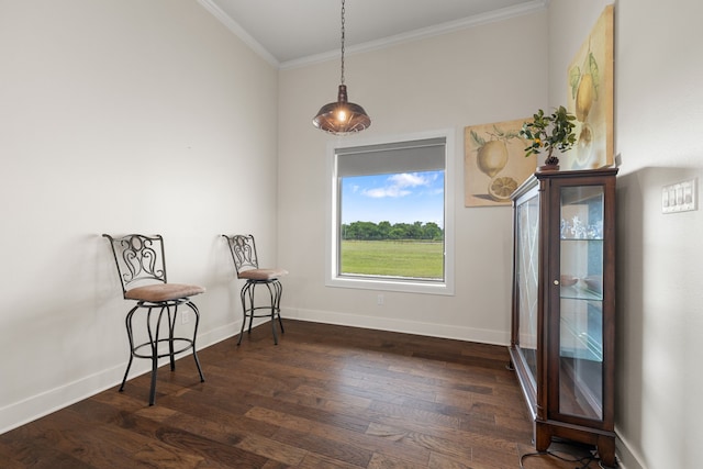 580 Vz County Road 3422, Wills Point, TX 75169 - living area featuring crown molding and dark wood-style floors