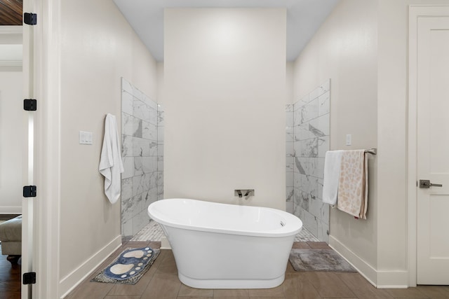 580 Vz County Road 3422, Wills Point, TX 75169 - full bathroom featuring a freestanding bath and tile walls