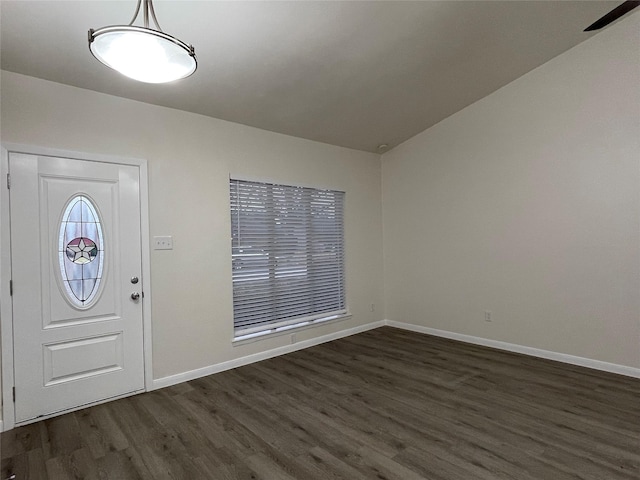 2113 Glencrest Ln, Garland, TX 75040 - entryway with dark wood-style floors and baseboards