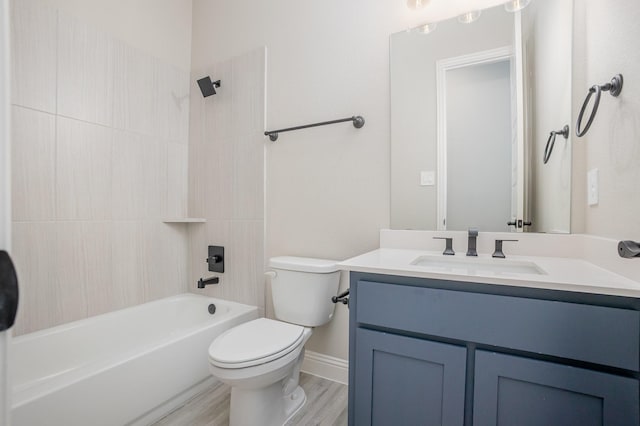 6821 Hayes Rd, Midlothian, TX 76065 - full bathroom featuring vanity, shower / bathtub combination, and wood finished floors