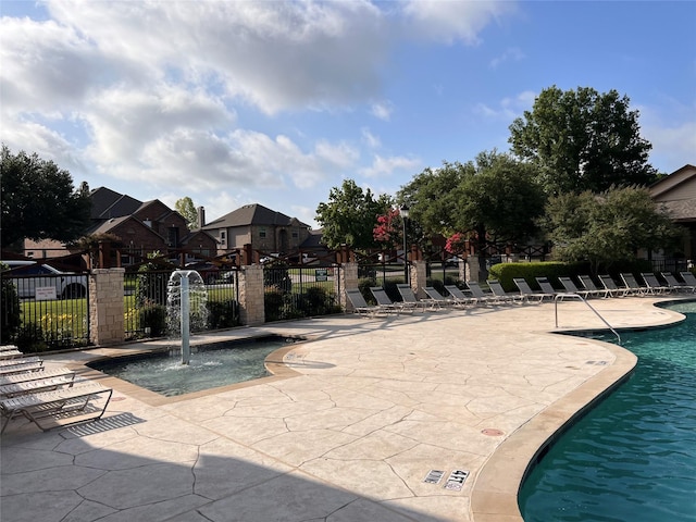 1504 Vista Bend Dr, Allen, TX 75002 - community pool featuring a patio and a residential view