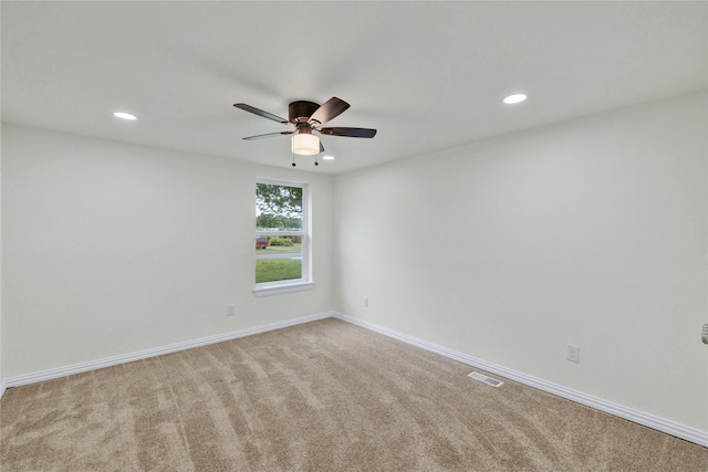 2525 Country Meadow Ln, Wylie, TX 75098 - spare room with recessed lighting, light carpet, and ceiling fan