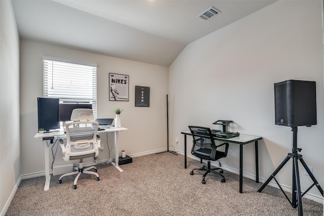2016 Saddle Way, Mesquite, TX 75149 - office area featuring carpet flooring and lofted ceiling