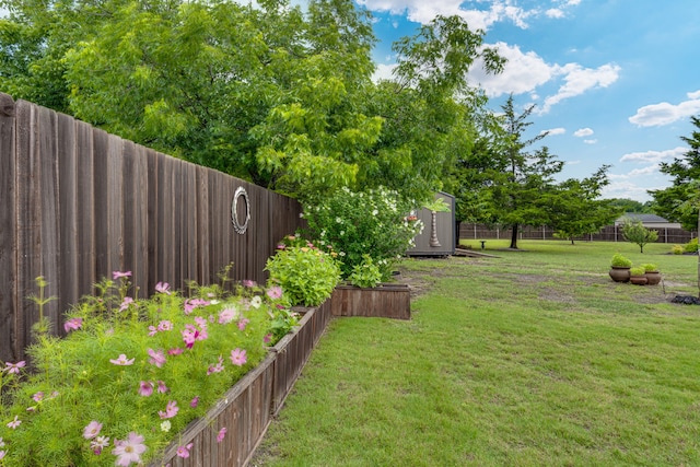 3231 Mccarver Ct, Midlothian, TX 76065 - fenced backyard featuring a shed and a garden