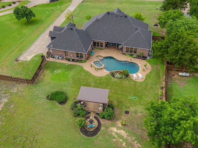 3231 Mccarver Ct, Midlothian, TX 76065 - view from above of property featuring a pool area