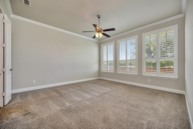 15005 Teasley Ave, Aledo, TX 76008 - carpeted empty room with ceiling fan and ornamental molding