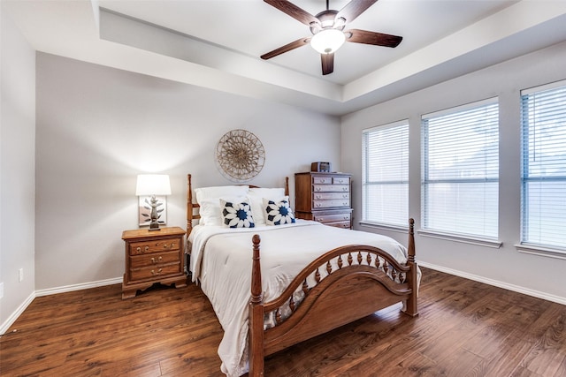 3504 Brookside Dr, Wylie, TX 75098 - bedroom featuring a tray ceiling, multiple windows, and wood finished floors