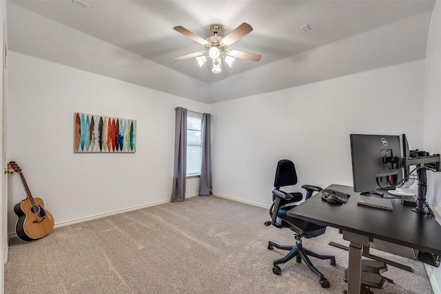 3504 Brookside Dr, Wylie, TX 75098 - office with a ceiling fan and carpet