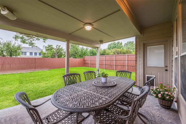 3504 Brookside Dr, Wylie, TX 75098 - fenced backyard featuring outdoor dining space and a patio