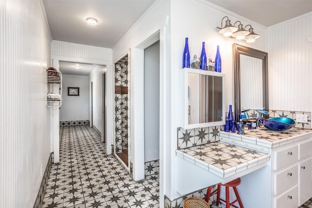 2473 Oil, City, Wilson, OK 73463 - bathroom featuring tile patterned floors and crown molding