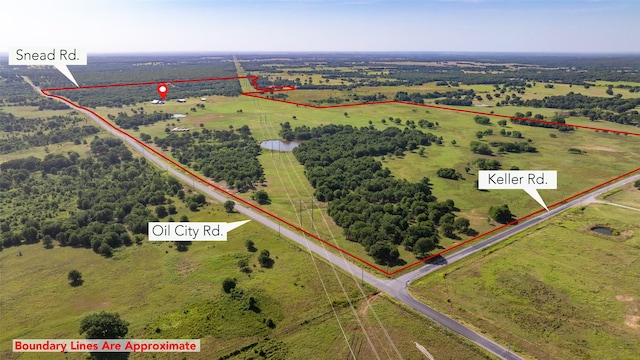 2473 Oil, City, Wilson, OK 73463 - aerial view of sparsely populated area featuring property parcel outlined