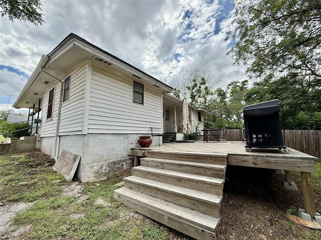 603 N Mesquite St, Hico, TX 76457 - view of wooden deck