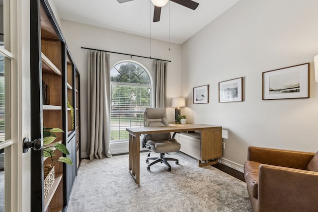 7105 Stoneridge Dr, Frisco, TX 75034 - office featuring baseboards and ceiling fan