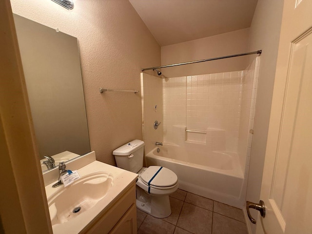 6437 Regina Dr, Fort Worth, TX 76131 - bathroom featuring tile patterned flooring, vanity, and shower / bath combination