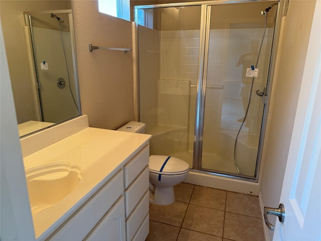 6437 Regina Dr, Fort Worth, TX 76131 - bathroom featuring a stall shower, vanity, and tile patterned floors