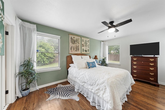 1905 S 51st St, Temple, TX 76504 - bedroom with wood finished floors and a ceiling fan