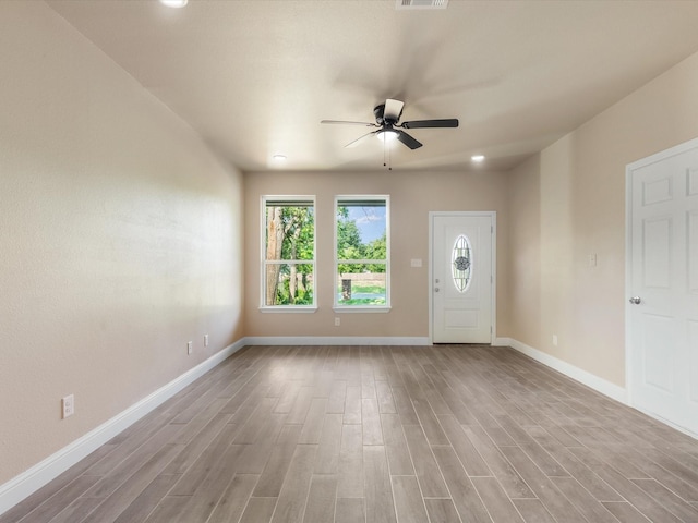 1510 N Wilhite St, Cleburne, TX 76031 - entrance foyer featuring a ceiling fan and wood finished floors