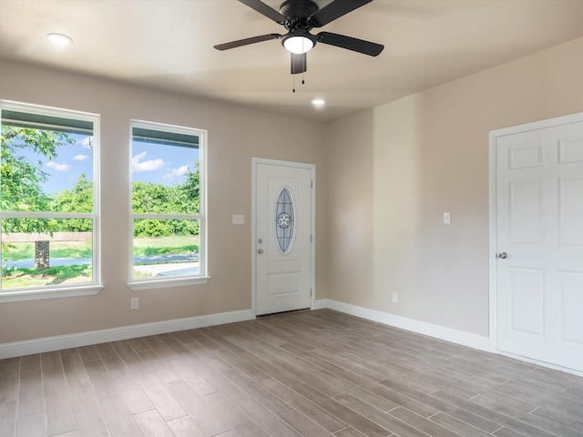 1510 N Wilhite St, Cleburne, TX 76031 - entrance foyer featuring wood finished floors and a ceiling fan