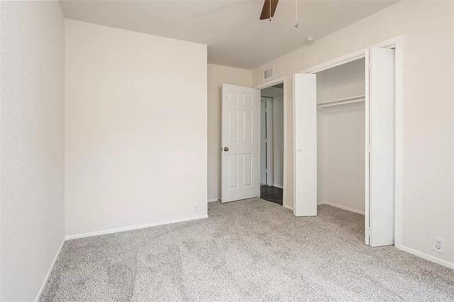 5020 Donnelly Ave Unit 5022, Fort Worth, TX 76107 - unfurnished bedroom with carpet flooring, a closet, and ceiling fan