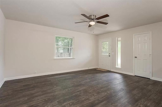 5020 Donnelly Ave Unit 5022, Fort Worth, TX 76107 - entryway with plenty of natural light, a ceiling fan, and dark wood-style floors