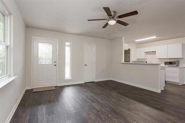 5020 Donnelly Ave Unit 5022, Fort Worth, TX 76107 - foyer featuring dark wood-style floors, plenty of natural light, and a ceiling fan