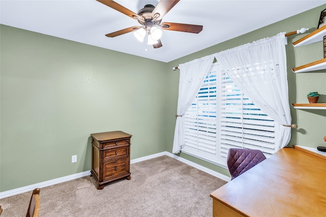 529 Cambridge Dr, Saginaw, TX 76179 - office area featuring a ceiling fan and carpet flooring