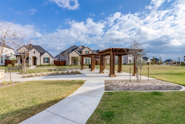 2413 Latimer Mews, Celina, TX 75009 - surrounding community featuring a pergola, a residential view, and a yard