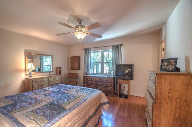1002 Hawthorne Dr, Allen, TX 75002 - bedroom with wood-type flooring and a ceiling fan