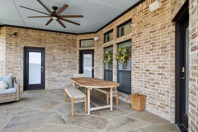 2157 Lookout Ct, Hurst, TX 76054 - view of patio featuring ceiling fan