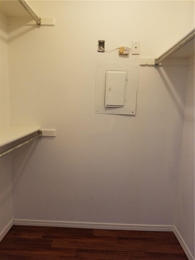 4748 Old Bent Tree Ln Unit 906, Dallas, TX 75287 - spacious closet with electric panel and dark wood-type flooring