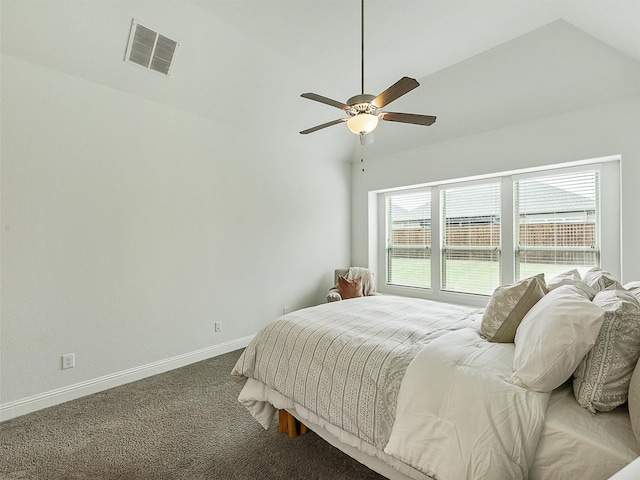 709 Providence, Wylie, TX 75098 - bedroom featuring carpet, vaulted ceiling, and ceiling fan