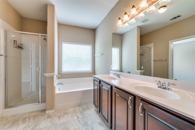 2748 Indian Oak Dr, Mckinney, TX 75071 - full bath featuring a garden tub, double vanity, and a shower stall