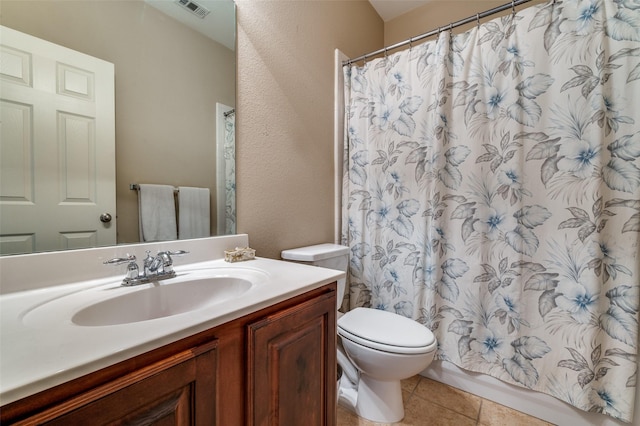2748 Indian Oak Dr, Mckinney, TX 75071 - full bath with vanity, a shower with shower curtain, and tile patterned floors