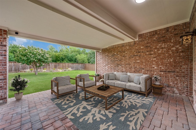2748 Indian Oak Dr, Mckinney, TX 75071 - fenced backyard featuring an outdoor hangout area and a patio area