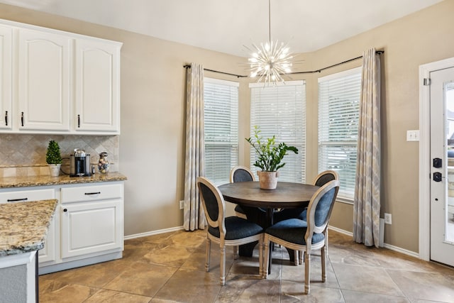 1608 Highland Oaks Dr, Keller, TX 76248 - dining room with a chandelier and baseboards