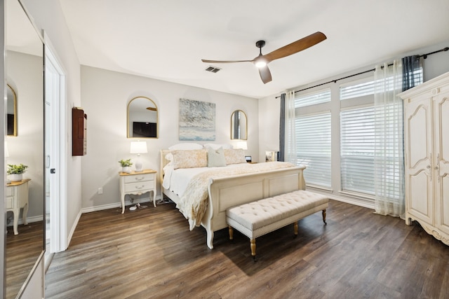 1608 Highland Oaks Dr, Keller, TX 76248 - bedroom featuring dark wood-style flooring and ceiling fan