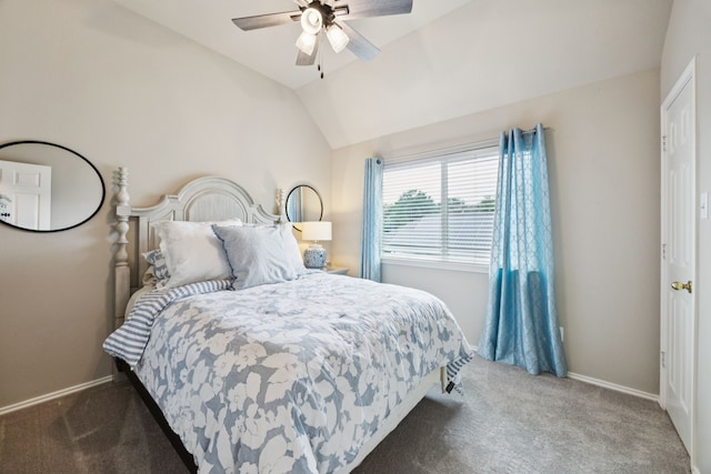 1608 Highland Oaks Dr, Keller, TX 76248 - carpeted bedroom featuring lofted ceiling and ceiling fan