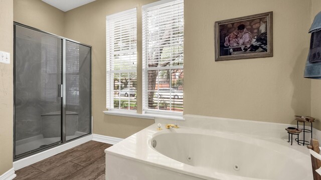 6740 Magnum Dr, Plano, TX 75024 - bathroom with a shower stall and a jetted tub