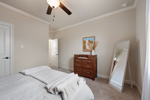 8240 Odell St, North Richland Hills, TX 76182 - bedroom with ornamental molding, light colored carpet, and a ceiling fan