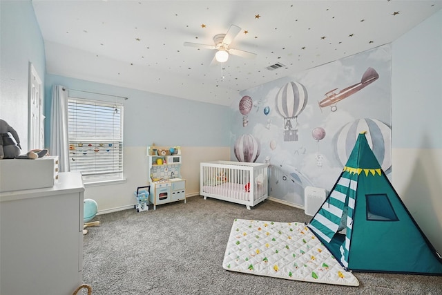 1828 Brown Thrasher Blvd, Savannah, TX 76227 - carpeted bedroom with a nursery area and a ceiling fan