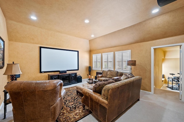 4896 Corinthian Bay Dr, Frisco, TX 75034 - carpeted cinema with recessed lighting and lofted ceiling