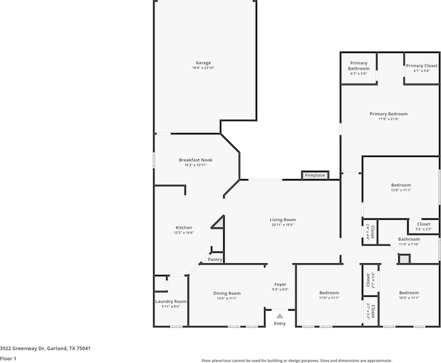 3922 Greenway Dr, Garland, TX 75041 - view of home floor plan