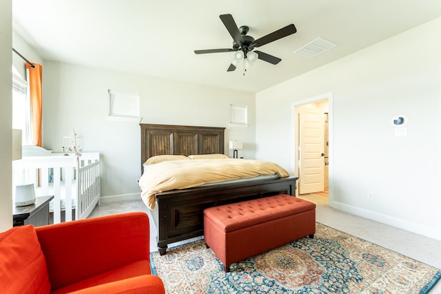 8849 Redding St, North Richland Hills, TX 76180 - carpeted bedroom with baseboards and ceiling fan