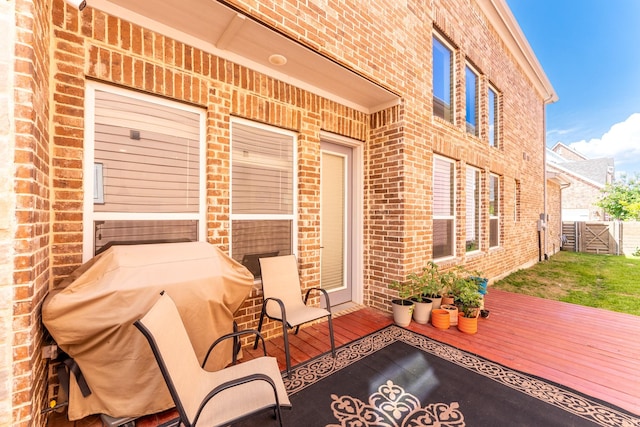 8849 Redding St, North Richland Hills, TX 76180 - view of patio featuring area for grilling and a deck