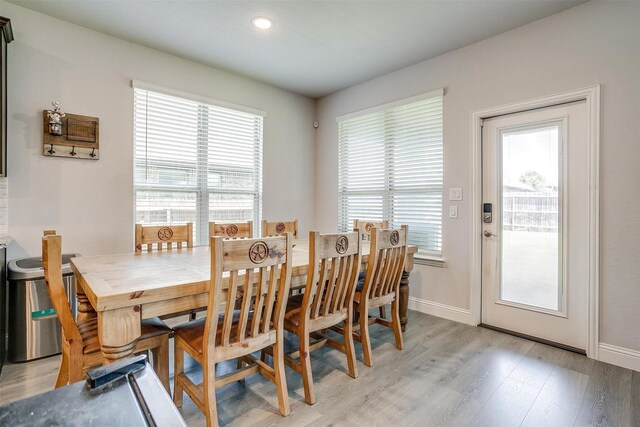 433 Joseph Ln, Crowley, TX 76036 - dining space featuring healthy amount of natural light, light wood finished floors, and recessed lighting