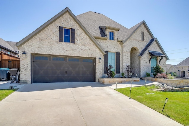 5729 Violet Crown Pl, Fort Worth, TX 76126 - french provincial home featuring brick siding, concrete driveway, and a front lawn