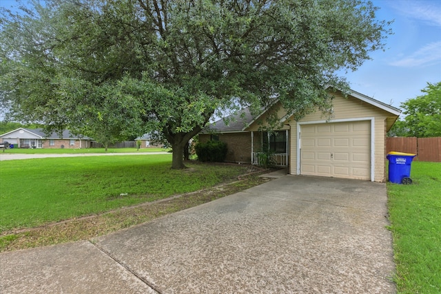220 Brook Cir, Krum, TX 76249 - ranch-style home featuring concrete driveway and a garage